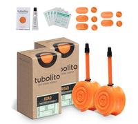 Tubolito Road 700C x 18-32 mm Tubo | Ligero, fuerte y compacto | Compatibilidad de llanta y freno de disco | Protección contra pinchazos 2X (700 x 18-32 mm, válvula Presta de 60 mm (paquete de 2))