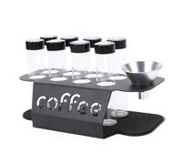 Tubos de almacenamiento de frijoles de café de dosis individuales de 8 piezas, contenedor de frijoles espresso con tapas, tubos de bodegas de granos con soporte de pantalla y