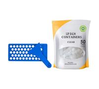 Tubos De Bálsamo Labial: Kit De Cosmético, Bandeja De Contenedores Recargable | Herramientas De Llenado De Bricolaje Con Espátula, Raspador, 50 Cajas De Lápiz Labial Vacías Para Maquillaje Hecho