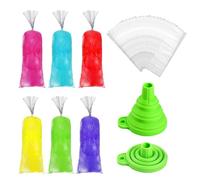 Tubos de congelador | Material confiable y duradero 100 Bolsas de hielo PE de alimenticio | BAGAS DE POPSÍLICA BIENES PARA POPSÍLICAS ICES ICES Bolsa de molde de crema Un embudo de