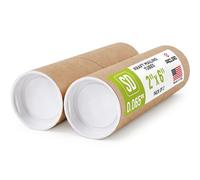 Tubos de correo de papel kraft reforzados de 2 x 6 pulgadas, paquete de 2 tubos con 2 tapas cada uno, tubo de póster aprobado por USPS, tubo de cartón fabricado en Estados Unidos para enviar y