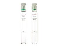 Tubos de Ensayo de Vidrio Resistentes a la Presión con Tapa de Rosca PTFE Tubos de Reacción Graduados de Vidrio Borosilicato 5-100ml(Round bottom 35ml)