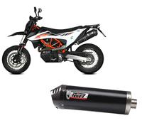 Tubos De Escape MIVV OVAL Nero+WITH CARBON CAP para KTM 690 SMC R 2020 > 2024