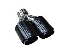 Tubos de Escape Silenciador Universal Acero Inoxidable Morado para Coche, Doble Salida en Forma Y, Fibra Carbono Brillante, Punta para Escape Garganta de la Cola del Coche(ID 54MM-OD 114MM)