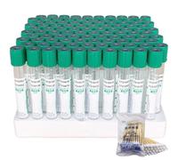 Tubos de extracción de sangre al vacío de vidrio, 100 unidades, tapa de rosca, presión negativa, tubos de laboratorio centrífugos, capacidad de 3 ml
