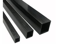 Tubos de fibra de carbono, Tubo cuadrado de fibra de carbono 3K de 1 pieza, 500 mm de largo y 1 mm de grosor, varios tamaños de diámetro exterior.(30x30x28mm)