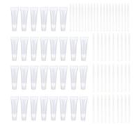Tubos De Lápiz Labial De 30 Piezas Y Pinceles De Labios De 50 Piezas, Tubos De Plástico Transparente, Tubos De Cosméticos, Accesorios De Viaje