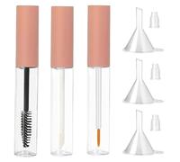 Tubos de mascara Tubo y varita de rímel vacío 3 piezas 10 ml tubos de brillo de labios vacíos tubo de delineador vacío transparente con insertos de goma y embudos para el estilo de aceite de ricino