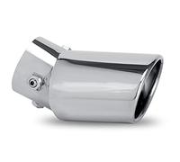 Tubos de punta de silenciador de escape de coche de acero inoxidable universal DSYCAR - Diámetro de tubo de ajuste de 1,5 a 2,3 pulgadas (plateado) (Curved)