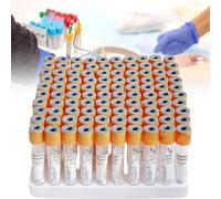 Tubos de recolección de sangre al vacío, 100 piezas, activador de gel y coágulos, for muestreo de sangre en laboratorio, separación de suero y preparación de PRP(Orange,3ml)