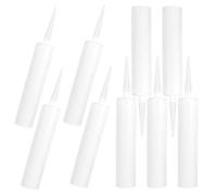 Tubos de Sellador de Masilla Vacíos Reutilizables 300ml, 9 Piezas | Plástico Reutilizable Blanco, Punta Afilada, para Rejuntado de Azulejos y Relleno Adhesivo Cosmético