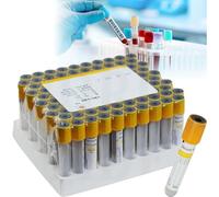 Tubos de vacío vidrio 100 piezas, tubos recolección sangre (3 ml/5 ml/10 ml), for muestreo en el laboratorio, separación suero, preparación PRP(5ML)