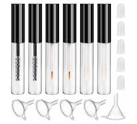 Tubos de Varita de Pestañas Set 6 Piezas 4 ml Frasco de envase de rímel con Insertos de Goma y Embudos Tubo de Cepillo de Pestañas para Aceite de Ricino Mascara Transparente