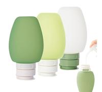 Tubos de viaje de silicona para alimentos para mascotas, juego de 3 botellas recargables | Champú ligero a prueba de fugas, loción, recipientes de acondicionador, accesorios de viaje para mascotas