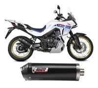 Tubos Escape MIVV OVAL Inox Negro +Fod Carbon HONDA XL 750 TRANSALP 2023 2024