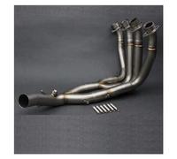 Tubos Escape Para Moto Para YZF R6 Para YZF-R6 2006 2007 2008 2009 2010 11 12 13-2014 Tubo Medio De Titanio Inoxidable Completo Tubo De Conexión De Escape(Plata)