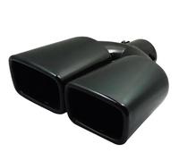 Tubos extremo coche 1 Uds. Boquilla De Punta Escape Universal Doble Salida Silenciador Trasero Boca Cuadrada Entrada Tubo 60mm Silenciador Embellecedora(Black Straight)