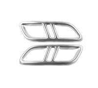 Tubos Extremo Coche Para Cadillac CT4 CT5 2020 2021 2022 2023 Pegatina Cubierta Silenciador Escape Garganta Trasera Acero Inoxidable Coche(Type 1 Silver)