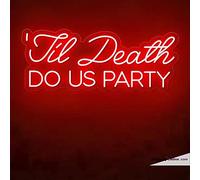 Tubos LED de neón real con texto en inglés "Til Death Do Us", letrero de fiesta para decoración de boda, fiesta, luz LED flexible, hogar, dormitorio, tienda, decoración de pared, regalo de boda