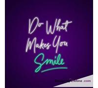 Tubos LED de neón real Do What Makes You Smile Light hechos a mano, letreros de neón para decoración de pared, PVC, 14 x 17 pulgadas