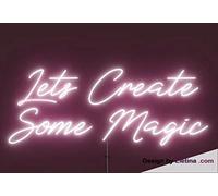 Tubos LED de neón real Let's Create Some Magic Sign hecho a mano, letreros de neón para decoración de pared, PVC, 14 x 17 pulgadas