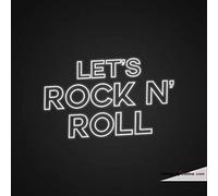 Tubos LED de neón real Let's Rock And Roll Light hechos a mano, letreros de neón para decoración de pared, PVC, 14 x 17 pulgadas