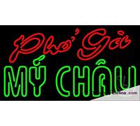 Tubos LED de neón real Pho Ga My Chau Led Sign hecho a mano lámpara de neón para decoración de pared PVC 14 x 17 pulgadas