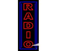 Tubos LED de neón reales de radio vertical hechos a mano, letreros de neón para decoración de pared, PVC, 14 x 17 pulgadas