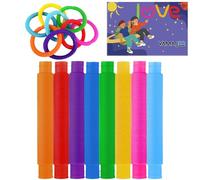 Tubos Sensoriales Niños 14Pcs - Juguetes Sensoriales Autismo - Psicomotricidad Infantil - Tubos Sensoriales Bebe - Tubos Moldeables Niños - Pop Tubes - Mini Juegos