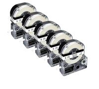 Tubos termorretráctiles 10PK SU5S SU5Y SU11S SU11Y Cinta Negra sobre Blanca Compatible con LA-4WBA5 LW-300 LW-400 Fabricante de Etiquetas(5Pcs-White)