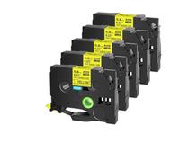 Tubos termorretráctiles 5PK de 5,8 mm compatibles con Cinta de Etiquetas Hse-611, Casete de Cartucho Negro sobre Amarillo para impresoras de Etiquetas