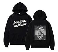 Tuboshu Anuel AA Impreso Sudaderas con Capucha Abrigo Real hasta La Muerte Traje De Chándal Informal Hombres Mujeres Ropa Anime Sudadera con Capucha color11,M