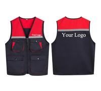 Tuboshu Personalice Su Propio Diseño Logo/Foto/Texto Chaleco Chaqueta Exterior para Hombre Top Senderismo Pesca Caza Fotografía Multibolsillos Chaleco De Trabajador De Mantenimiento