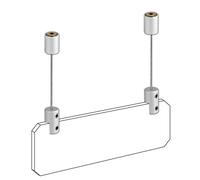 TUBYIC Colgador de letreros de techo, accesorios para colgar cuadros de aluminio sólido para colgar acrílico/cuadro/tablero/marco, paquete de 2, color plateado