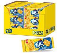 Tuc Snacks de Queso, Sin Gluten, Vegetarianos, Aperitivos Crujientes y Salados, 100g, Paquete de 24 Unidades