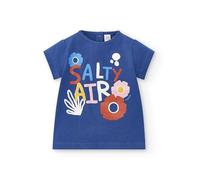 Tuc Tuc Camiseta Punto Manga Corta de niña en Azul Marino y Estampado