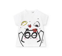 Tuc Tuc Camiseta Punto Manga Corta de niña en Blanco y Estampado Animales