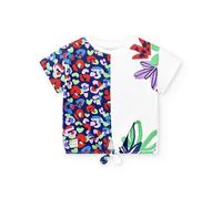 Tuc Tuc Camiseta Punto Manga Corta de niña en Blanco y Estampado Floral