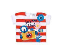 Tuc Tuc Camiseta Punto Manga Corta de niña en Blanco y Rayas