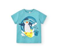 Tuc Tuc Camiseta Punto Manga Corta de niño en Verde y Estampado Animales