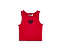 Tuc Tuc Camiseta Punto sin Mangas de niña en Rojo y Estampado Frontal