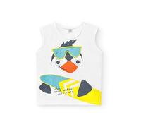 Tuc Tuc Camiseta Punto sin Mangas de niño en Blanco y Estampado Animales