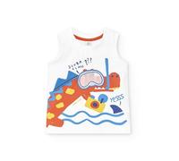 Tuc Tuc Camiseta Punto sin Mangas de niño en Blanco y Estampado Animales