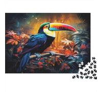 Tucán de la Selva, Colorido y Vibrante, posado en una Rama. Rompecabezas de 1000 Piezas para Adultos y niños. Diversión para días lluviosos. 38 x 26 cm / 1000 Piezas.