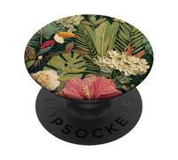 Tucan en un pájaro Tropical de la Jungla y Collage botánico PopSockets PopGrip Adhesivo