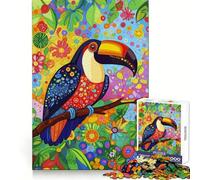 Tucán en un paraíso Floral, Rompecabezas de 1000 Piezas para Adultos, Juguete para estimular la lógica, Tiempo en Familia, Regalo de Primera Calidad 50x75cm