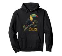 Tucán Tropical con Pico de quilla de Belice con Detalle Floral ornamentado Sudadera con Capucha