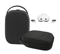 TUCANA Funda rígida de transporte compatible con Oculus Meta Quest 3, Meta Quest 3S, funda Traval para controlador de auriculares VR y accesorios oficiales de correa para la cabeza (negro)