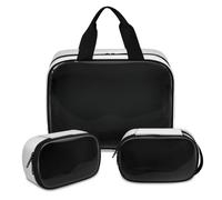 Tucanes - Bolsa de maquillaje de hojas tropicales para mujeres y hombres, bolsa de cosméticos translúcida de pájaro tucanes, bolsa de ducha, 3 piezas, organizador de cosméticos de viaje, color, XL,