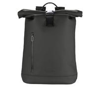 Tucano, Gommo Rolltop Mochila Porta PC para MacBook Pro 16" y Laptop 15.6" en Material Goma, Mochila Trabajo Hombre Mujer con Cierre Enrollable, Bolsillo Acolchado y Banda para Trolley, Negro